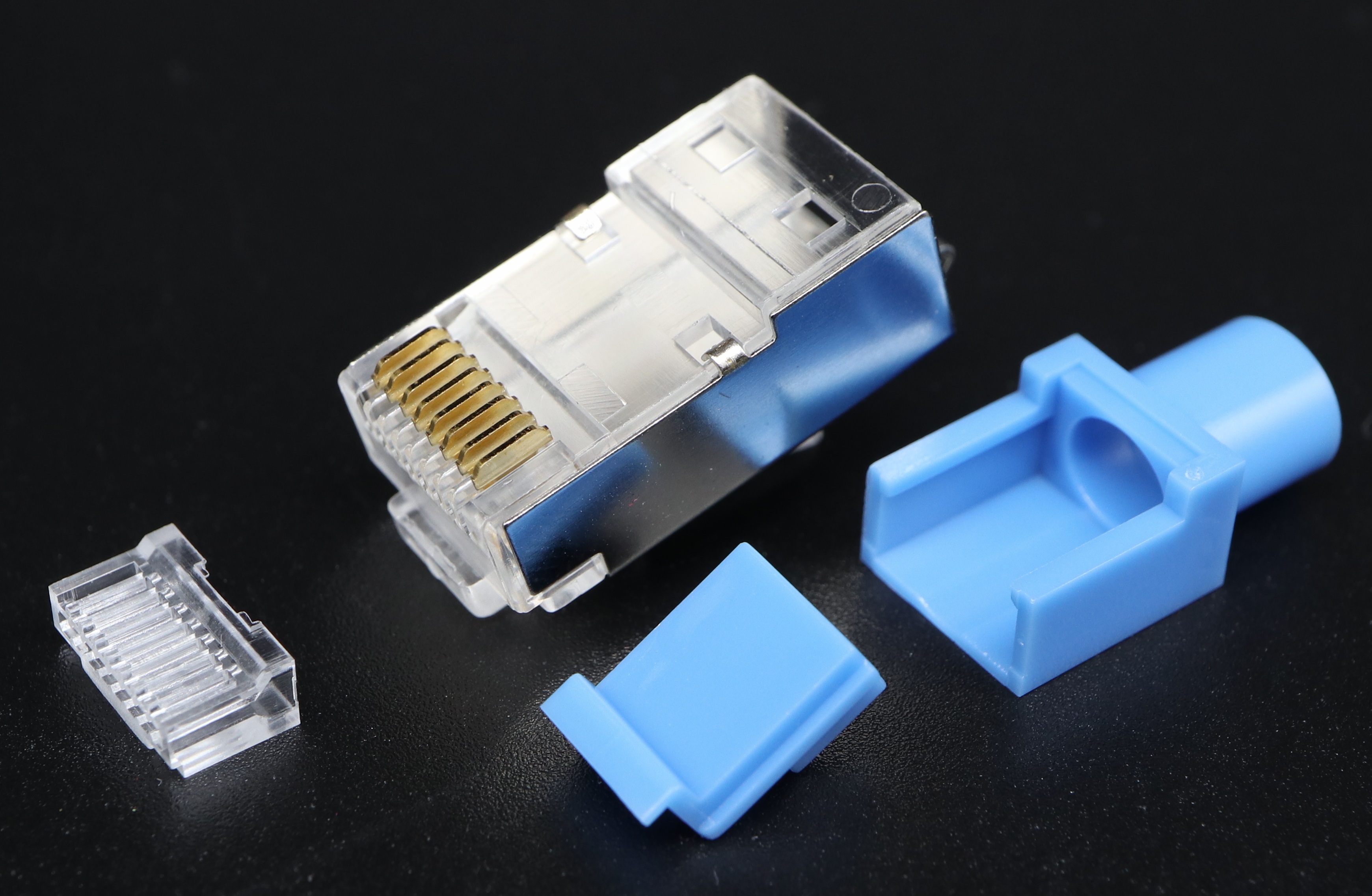 P8-060 RJ45 Modular Plug Cat.6 8P8C-F Shielded  with Hook - Molding Use(Patented)